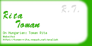 rita toman business card